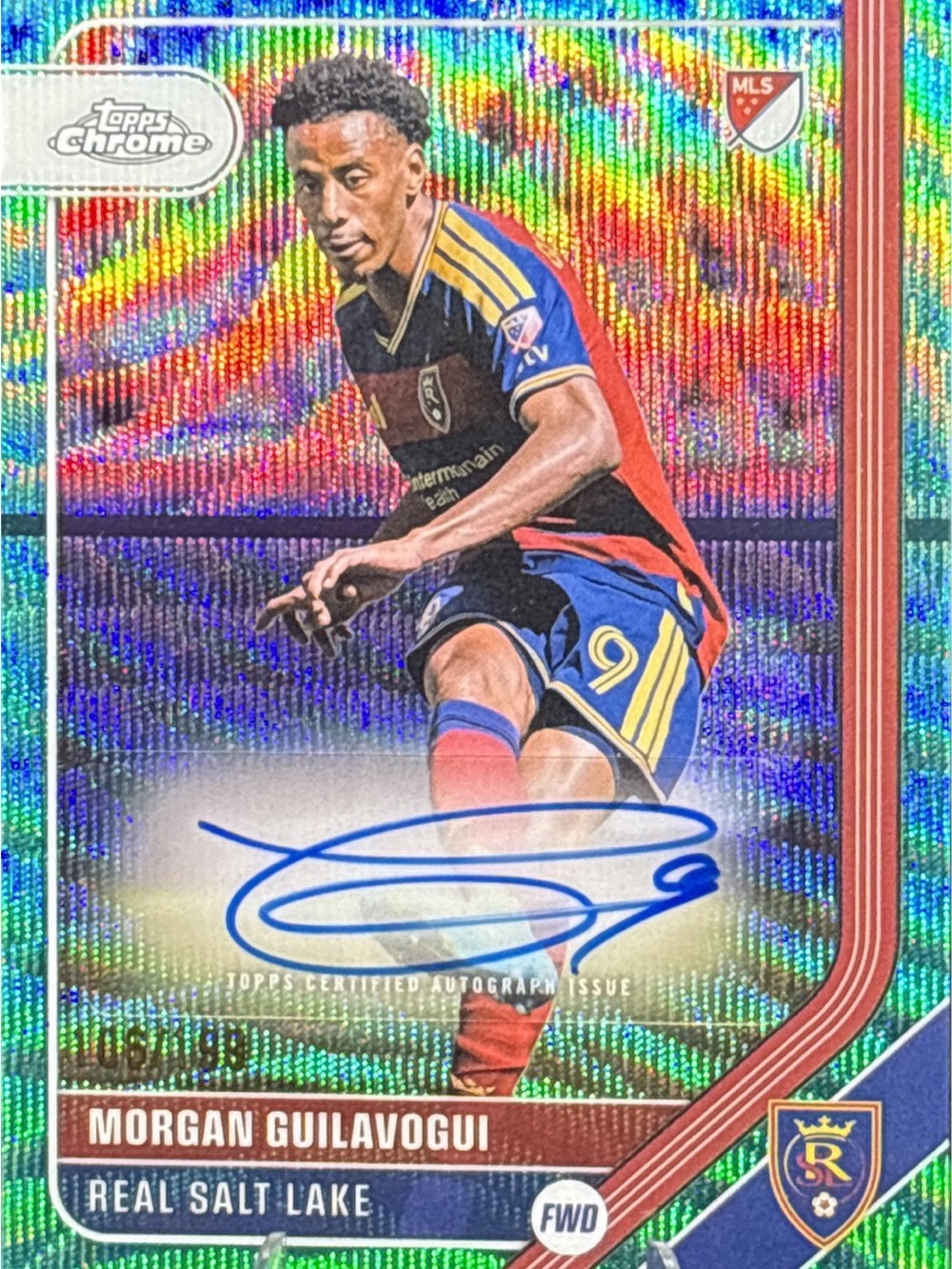 Topps Chrome Real Salt Lake Morgan Guilavogui Auto Soccer Card LE 106/199